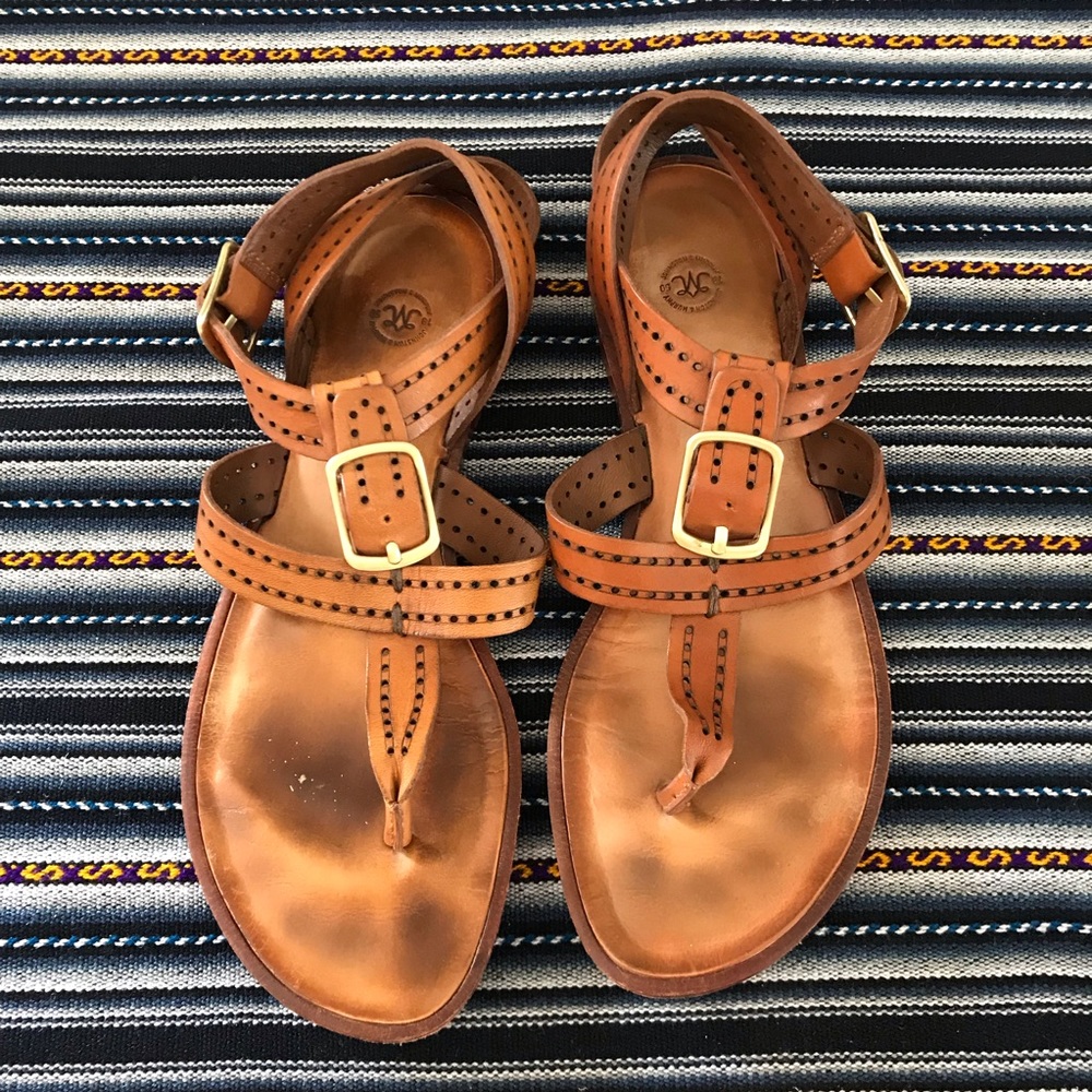 Brown leather sandals Johnston & Murphy sz 6